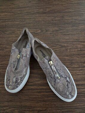VANELI SPORT Women's Metallic Snakeskin Print Slip-On Zip Front Sneakers - 7.5M